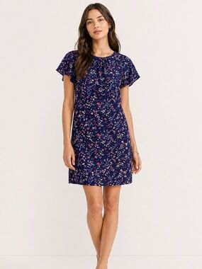 Rebecca Taylor 100% Silk Floral Print Short  Sleeve Dress